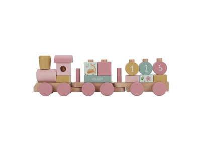 Immagine di Gioco in legno Trenino con costruzioni, rosa/multicolore