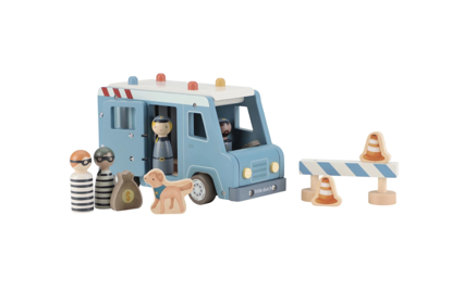 Immagine di Gioco in legno Macchina della polizia, celeste/multicolore